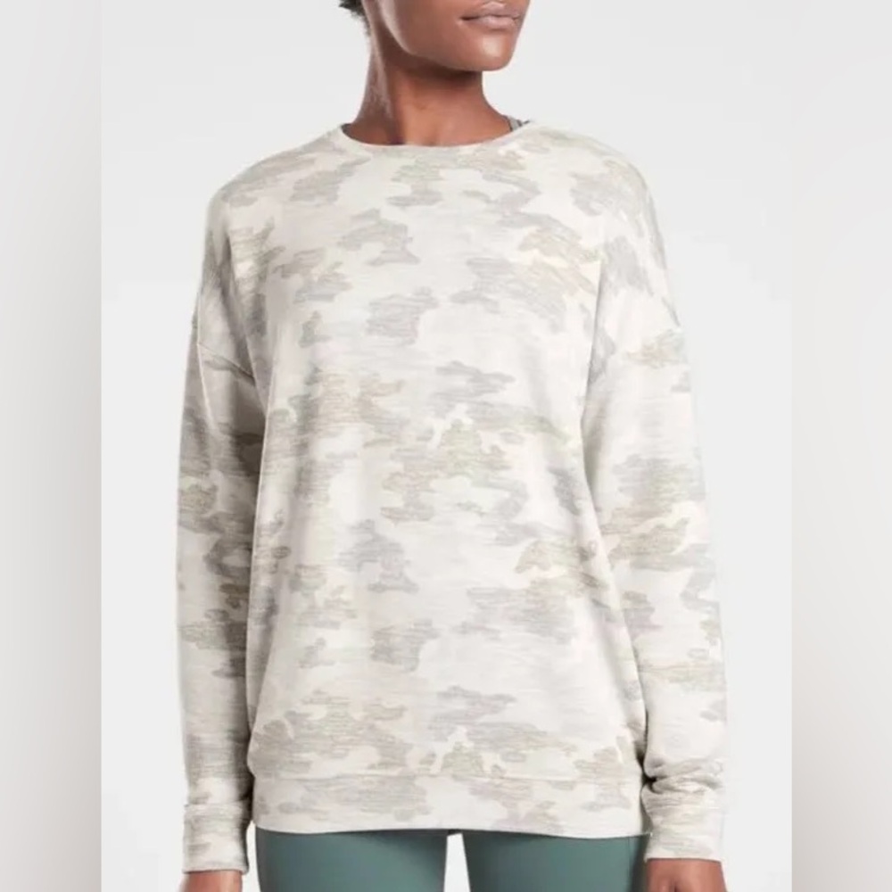 Athleta Camo Pure Luxe Printed Sweatshirt
